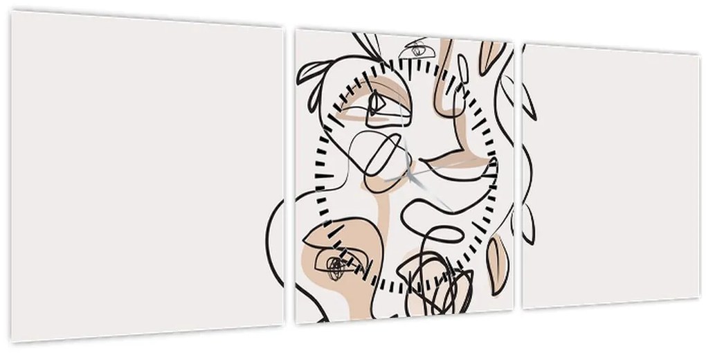 Kép - Line art arckezelés (órával) (90x30 cm)