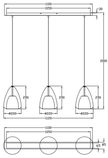 Fabas Luce 3673-48-125 - Csillár zsinóron BRITTON 3xE27/40W/230V arany