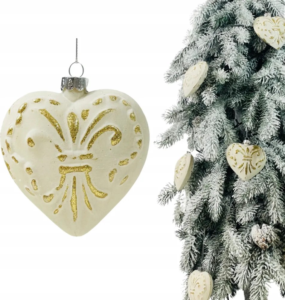 Arany Szív Alakú Üveg Dísz Díszítés Karácsonyfára Karácsonyfa Díszek 9 CM