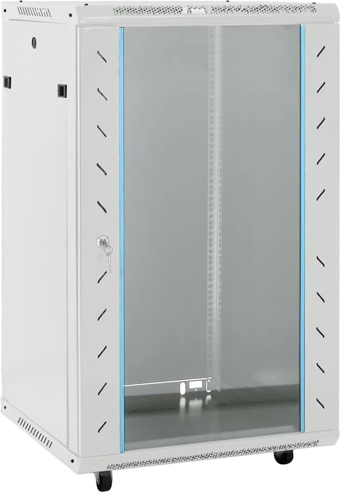 vidaXL 18U hálózati szekrény 19" forgó lábakkal IP20 60 x 60 x 100 cm