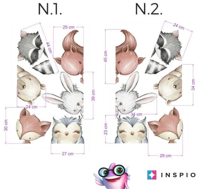 INSPIO Gyerek falmatrica - Erdei állatok az ajtó körül