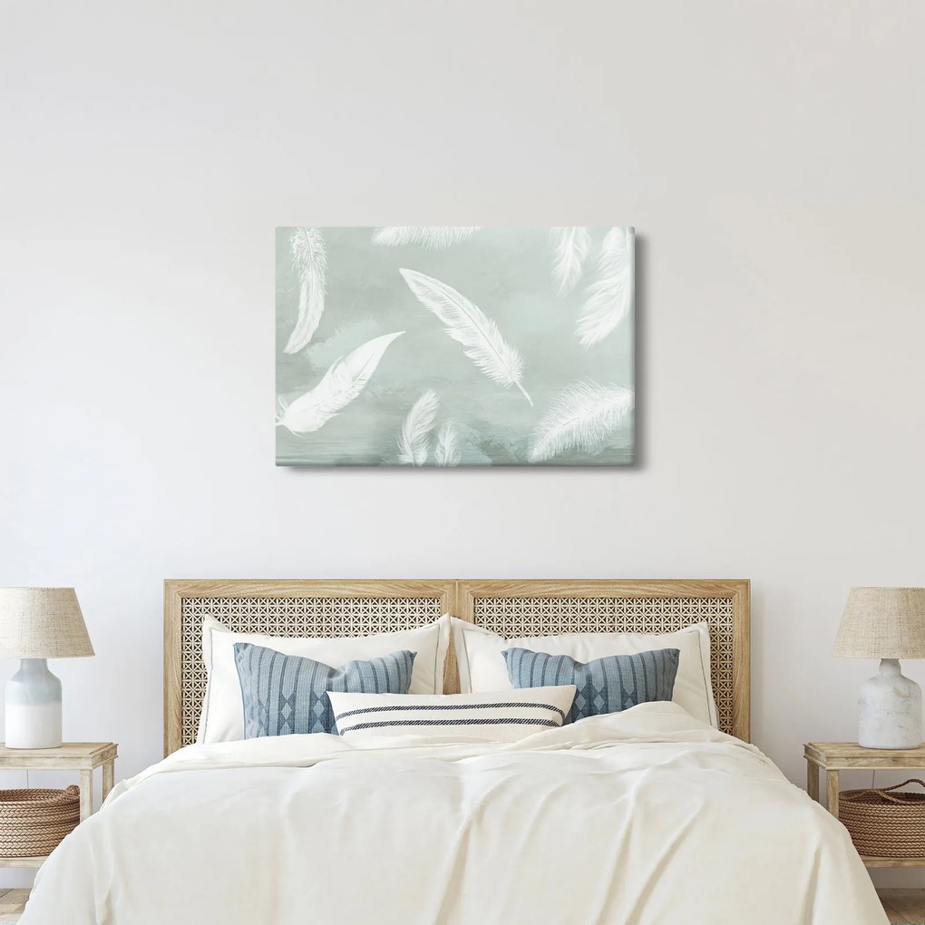 Kép - Fehér tollak (90x60 cm)