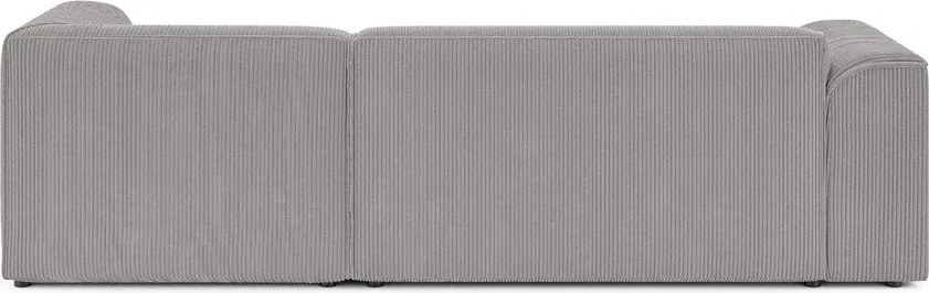 Világosszürke kordbársony sarokkanapé (jobb oldali-heverő résszel) Merid – Ropez