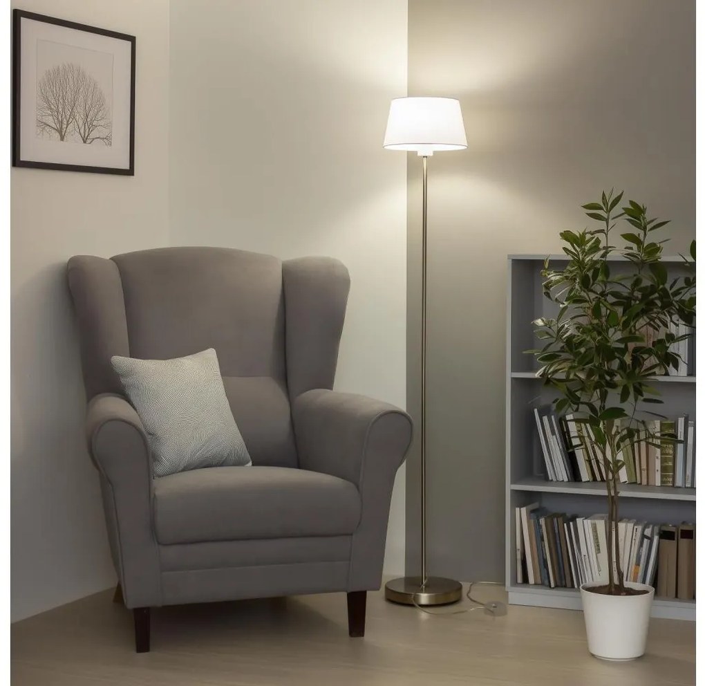 Brilagi - LED állólámpa CERIA 1xE27/40W/230V Ø 25 cm fehér/matt króm