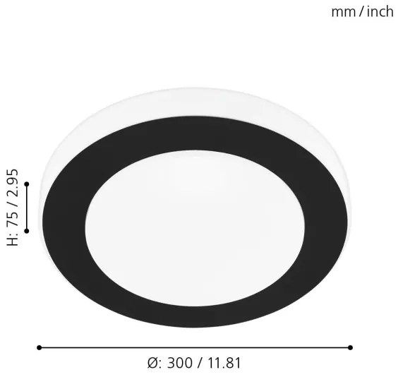 Eglo 33682 - LED Fürdőszobai mennyezeti lámpa CARPI LED/11W/230V IP44
