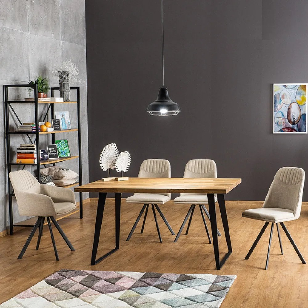Falcon étkezőasztal tölgy/fekete 150cm