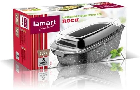 Lamart LT1156 Rock sütőedény főzőfedéllel, 7,5 l