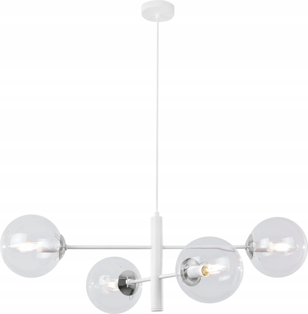 Mennyezeti Lámpa Függő Csillár Fehér Glamour Üveggolyók Konyhába Nappaliba