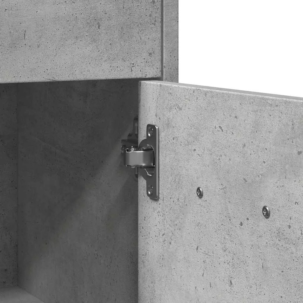 betonszürke szerelt fa fürdőszobaszekrény 60 x 33 x 80 cm