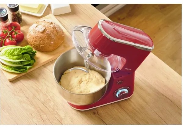 Sencor - Konyhai robotgép rozsdamentes acél keverőtállal 1300W/230V piros