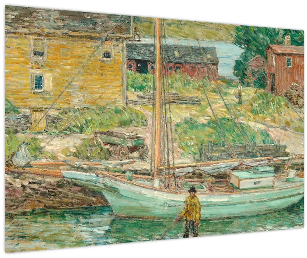 Kép - Childe Hassam, Oyster Sloop, Cos Cob, reprodukciók (90x60 cm)