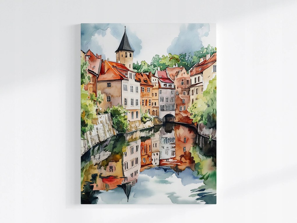 Vászonkép Canvas Város Cseh Krumlov Óváros Műemlék Csatorna 60x80