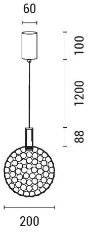 LED Csillár zsinóron PERFORATO LED/6,3W/230V 3000K fényezett króm átm. 20 cm