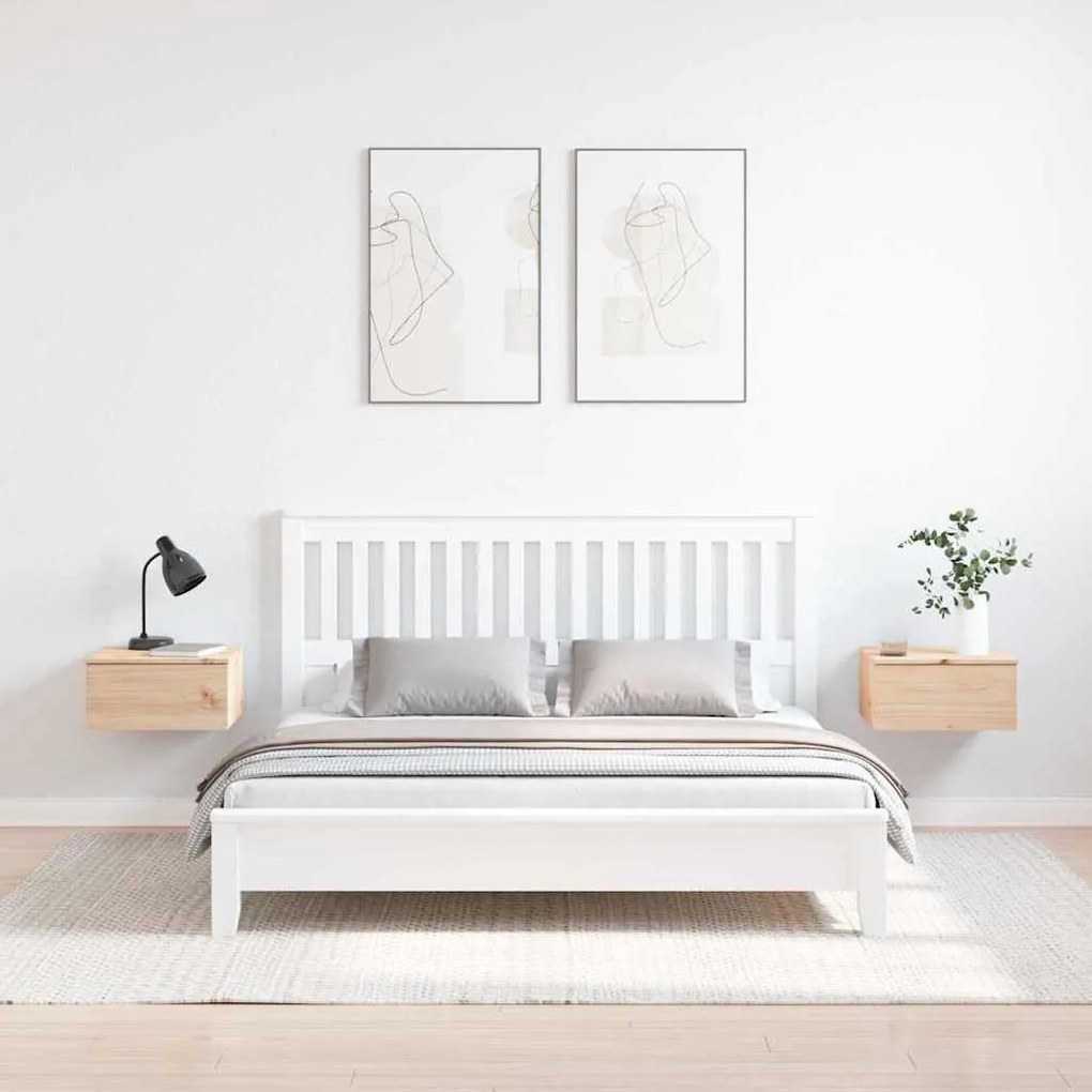 Éjjeli asztal 2 pcs Barna 37 x 35 x 18.5 cm Tömör fenyőfa