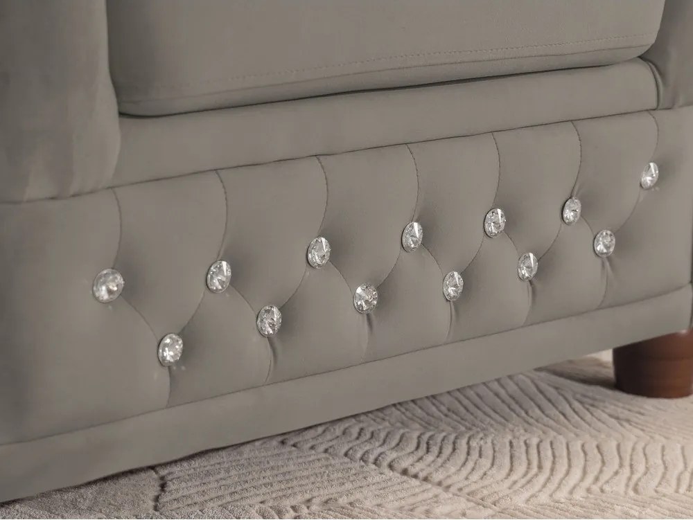 Szürke bársony kinyitható sarokkanapé (bal oldali-L alakú) York Blik – Ropez