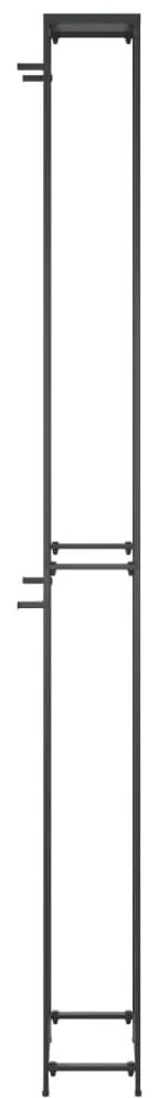 Fekete kovácsoltvas bortartó 57 palackhoz 34 x 18 x 200 cm