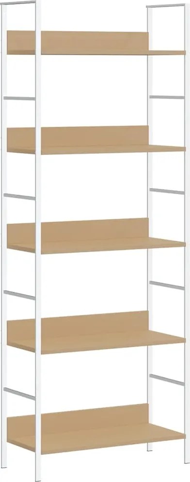 vidaXL 5 szintes tölgyszínű szerelt fa könyvespolc 60x27,6x158,5 cm