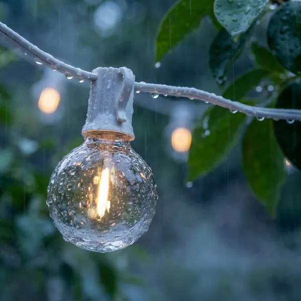 Brilagi - LED kültéri dekorációs füzér GIRLANDA 10xE12, 8 m, fehér, IP44, meleg fehér