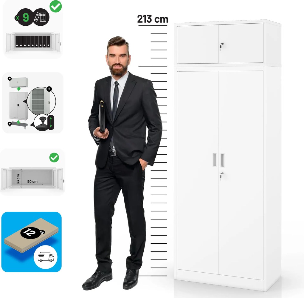 Felső szekrényfeltét EWA Compact 800 x 380 x 400 mm, fehér