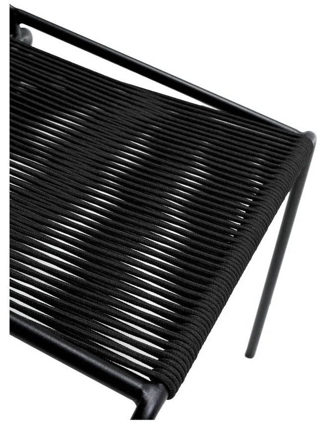 Fekete fém rakásolható étkezőszék szett 2 db-os Emily – Marckeric