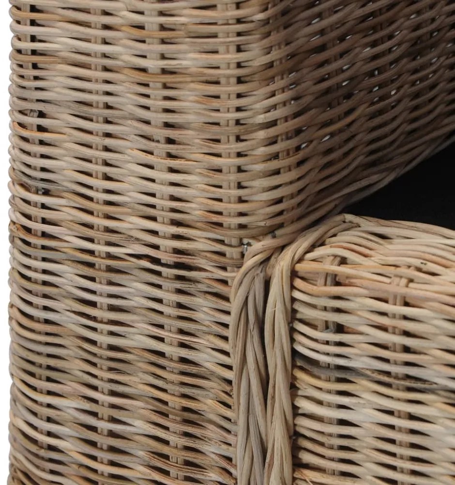 2 személyes természetes rattan kanapé párnákkal