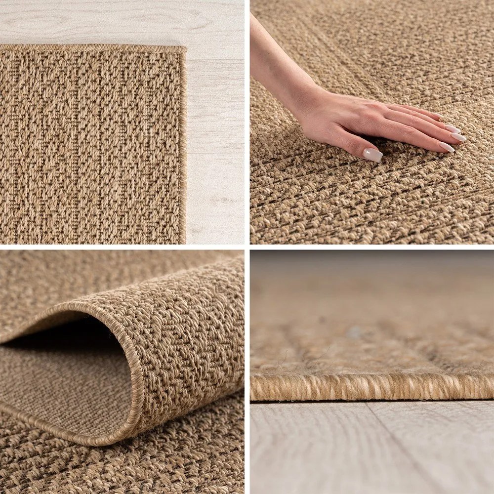 Barna kerek kültéri-beltéri szőnyeg ø 80 cm Timber 1405 – Ayyildiz Carpets