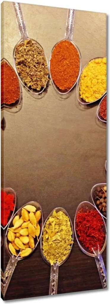 Vászonkép 40x100 Fűszerek egy kanálon MIX