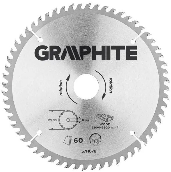KŐRFŰRÉSZLAP 200*30 MM HM 60FOG GRAPHITE