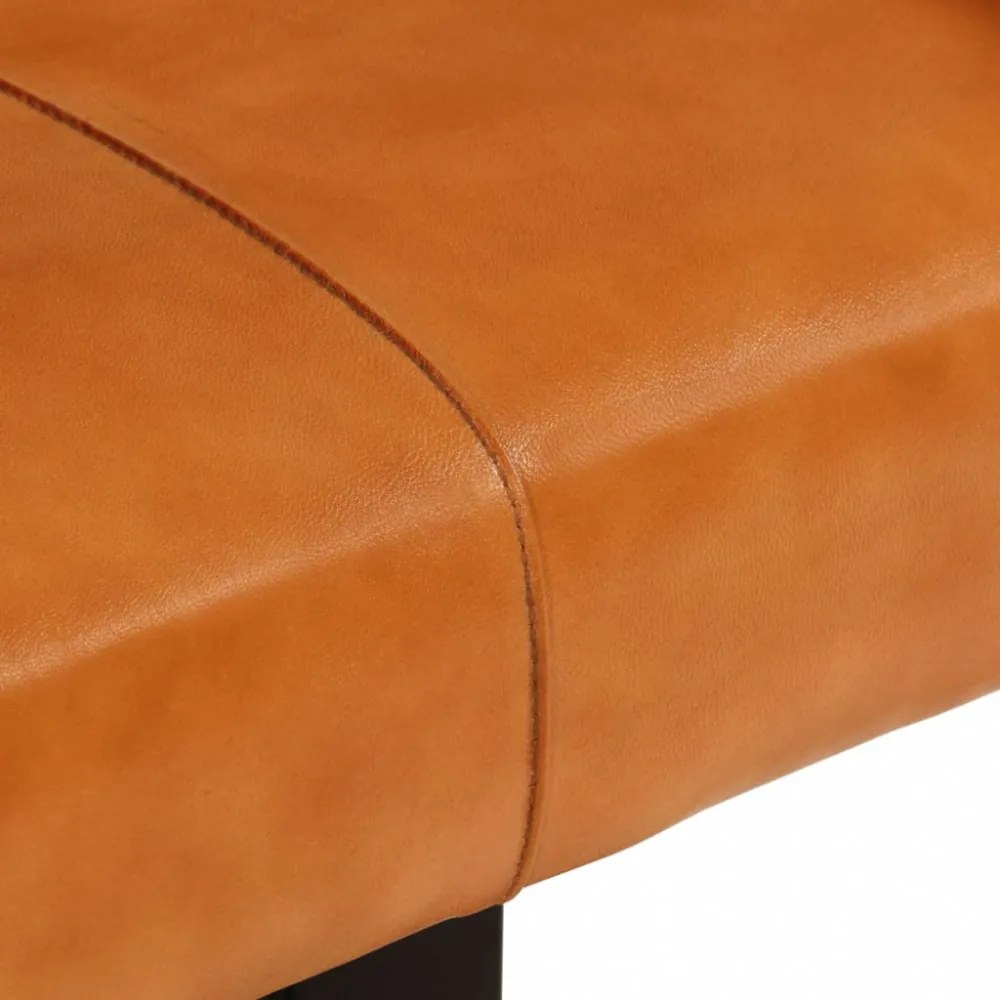 fekete-barna valódi kecskebőr pad 110 cm