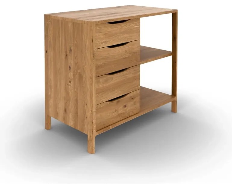Natúr színű tölgyfa alacsony komód 95x80 cm Twig – The Beds
