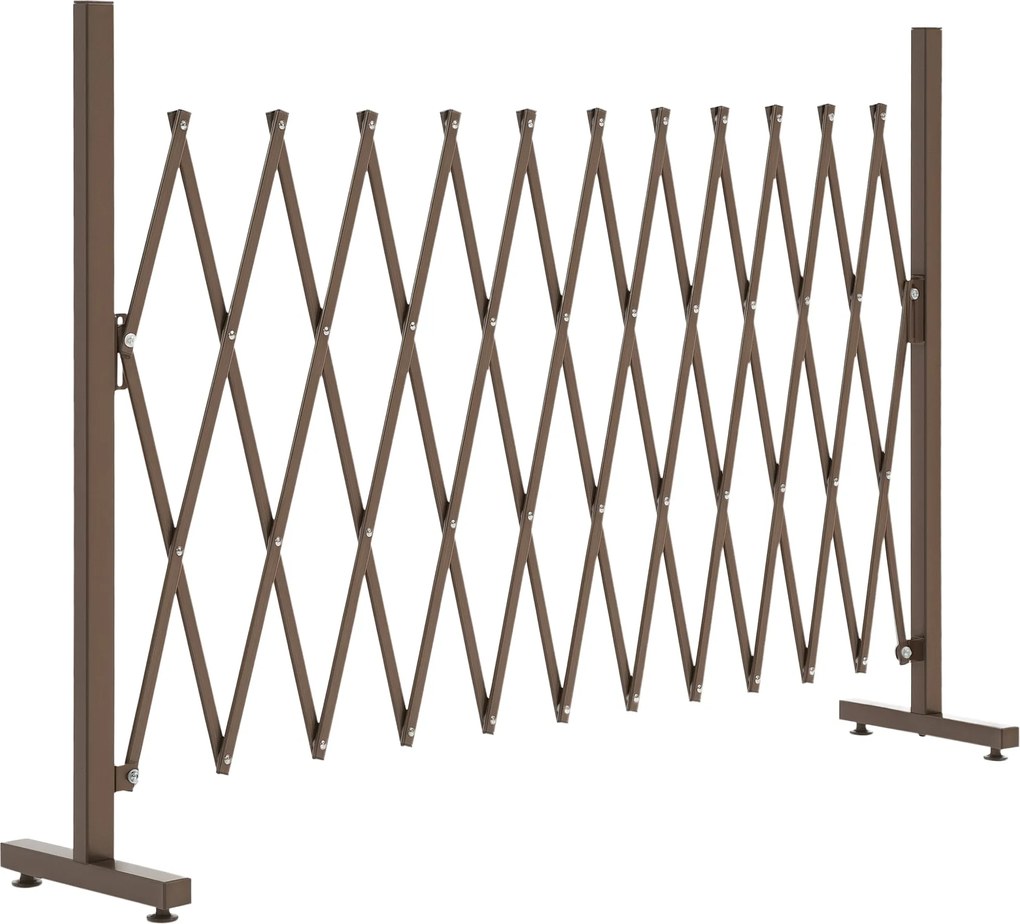 Outsunny Kéttagú Kertkapu Bővíthető 35-300cm Aluminium Sötétbarna H103.5cm | Aosom