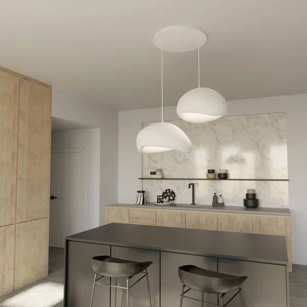 Brilagi - WABI SABI függőlámpa zsinóron 2xE27/40W/230V, fehér