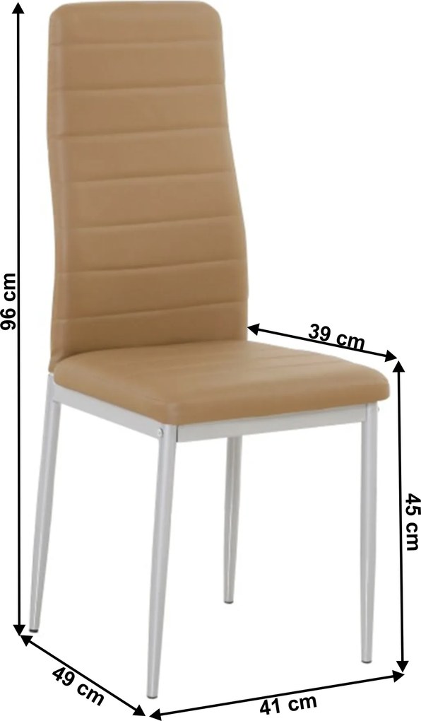 Étkezőszék, karamell textilbőr/szürke váz, COLETA NOVA