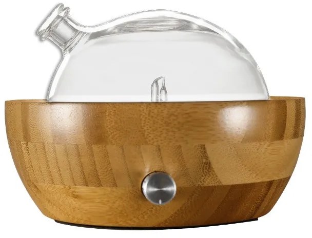 Aroma diffúzor, illóolaj párologtató, bambusz és üveg