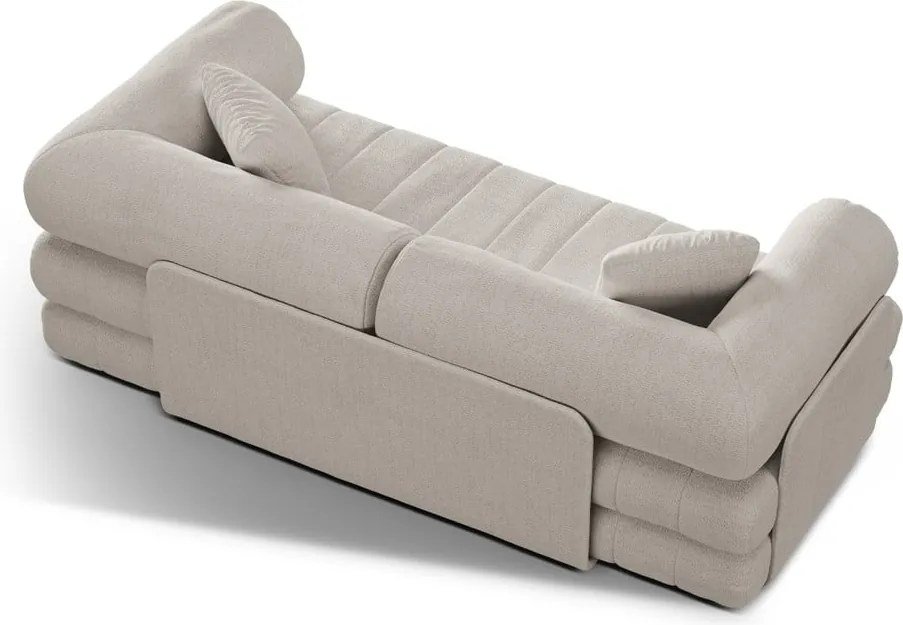 Bézs buklé kinyitható kanapé 206 cm Kemi – Cosmopolitan Design