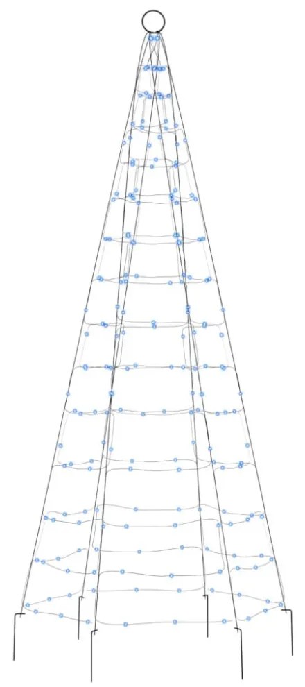 kék LED karácsonyfa zászlórúdra 200 LED 180 cm