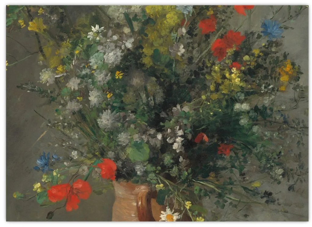 Üveg kép - Auguste Renoir,  Flowers in a Vase, reprodukciók (70x50 cm)