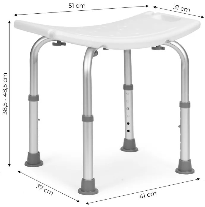 Állítható magasságú zuhanyzószék