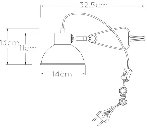 Lucide 45987/01/30 - Csipeszes lámpa MOYS 1xE27/40W/230V fekete