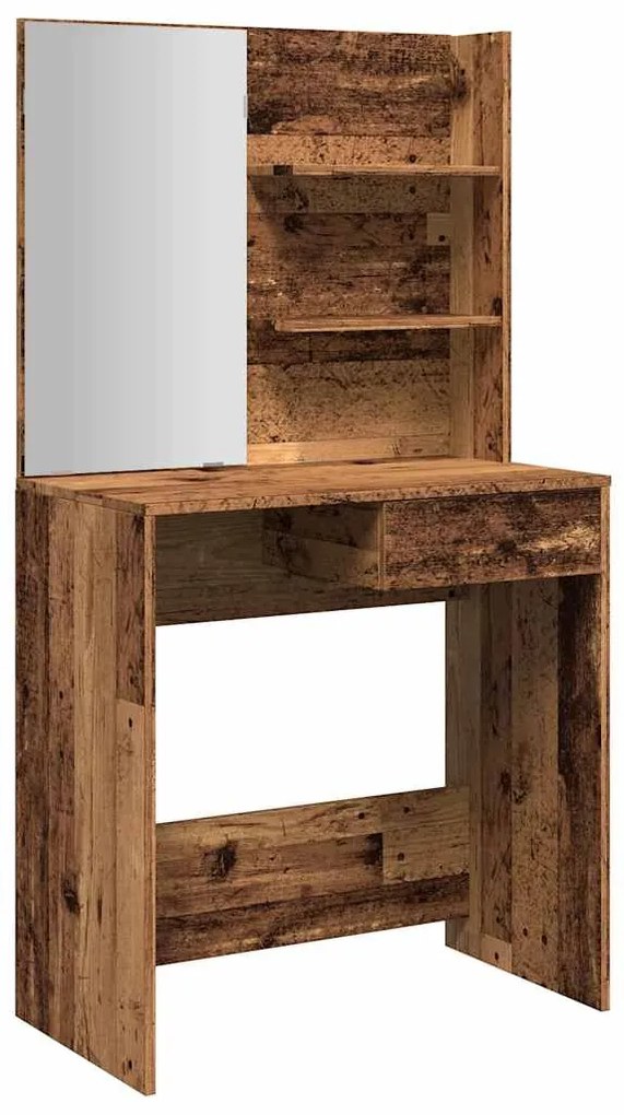 Öltözőasztal tükörrel Régi fa 74,5x40x141 cm