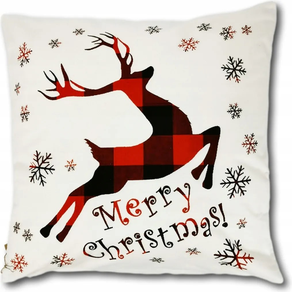 Karácsonyi párnahuzat Rénszarvas Merry Christmas