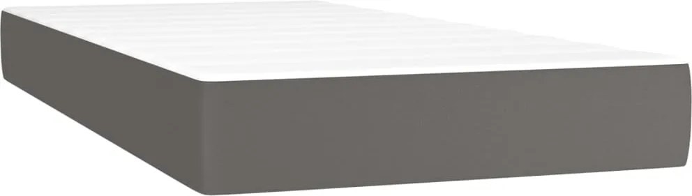 vidaXL szürke műbőr zsebrugós ágymatrac közepes keménységű 90x200x20 cm
