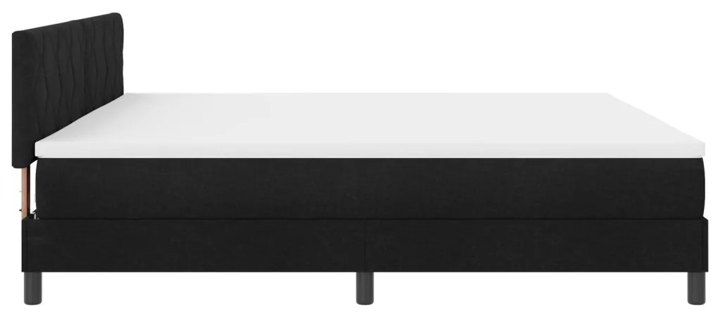 Box Spring Ágy Matraccal Fekete 200x200 cm Szövet