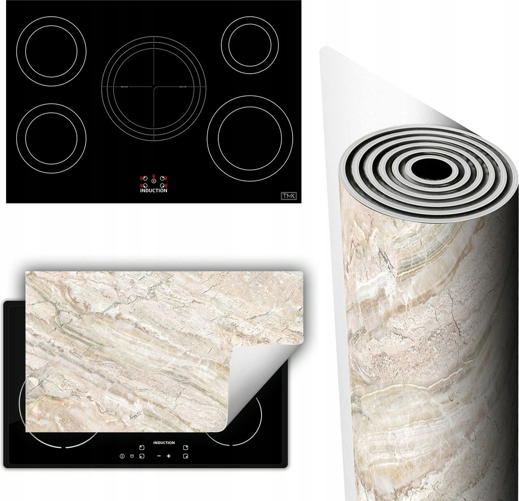 Vinil Tűzhelyvédő Szőnyeg Asztallap 90x52 bézs márvány