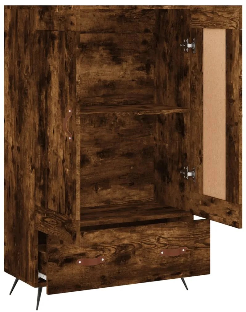 füstös tölgy színű szerelt fa magasszekrény 69,5 x 31 x 115 cm