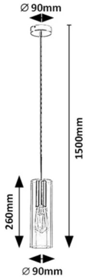 Rabalux 72050 - Csillár zsinóron ESTA 1xE27/40W/230V átlátszó/arany