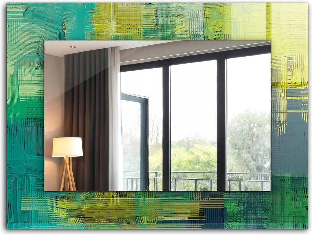 Loft függő tükör nyomott mintával 80x60 cm Absztrakt színkompozíció