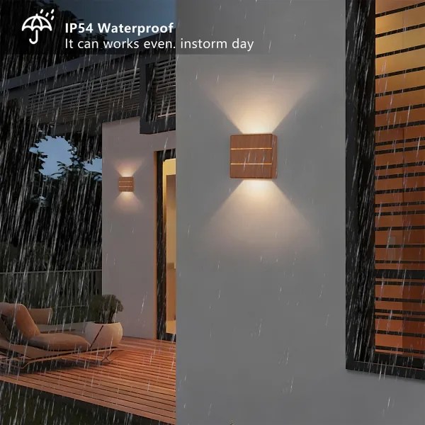 Brilagi - LED kültéri fali lámpatest DOUBLERAY LINE LED/6W/230V fa hatású IP54