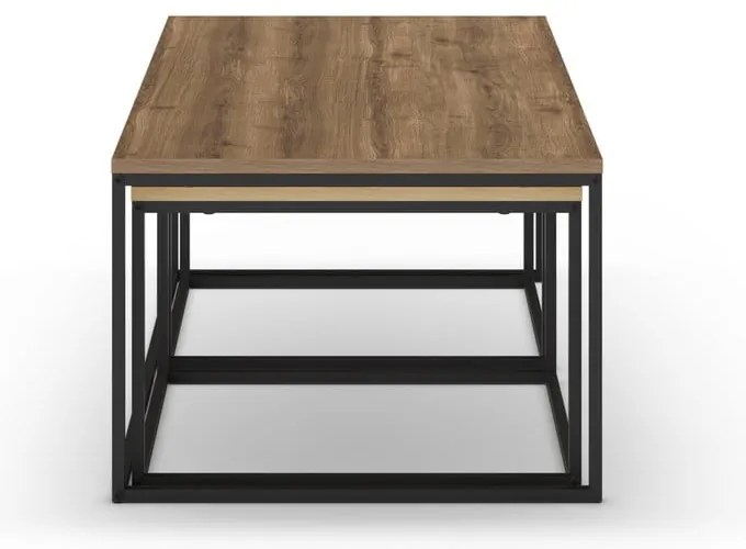 Natúr színű dohányzóasztal szett 3 db-os 60x110 cm Camelia – Marckeric