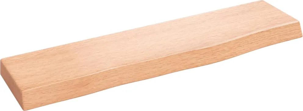 vidaXL világosbarna kezelt tömör tölgyfa fali polc 40x10x2 cm